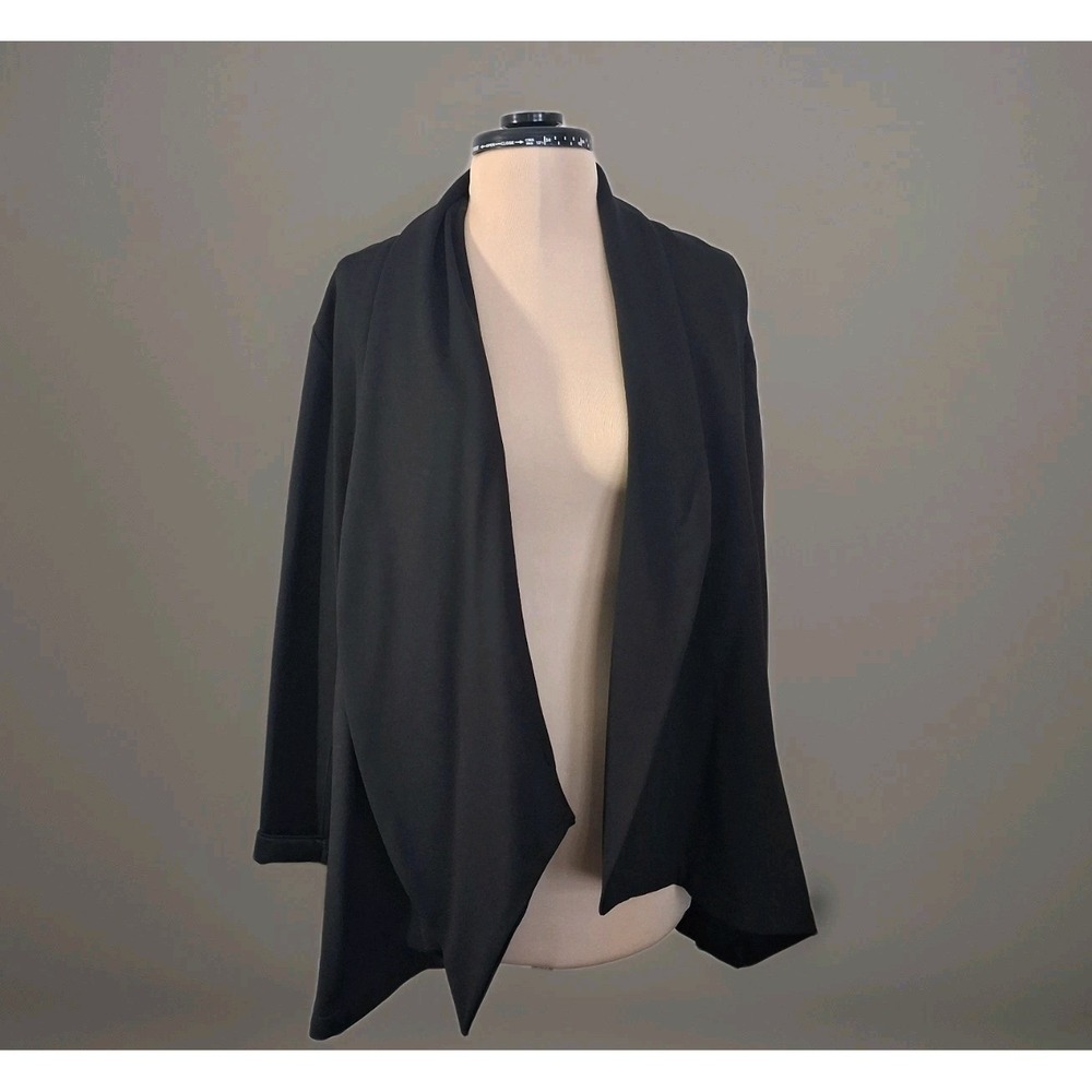 Planet By Lauren G Scuba Draped Blazer Minimalist Lagenlook Artsy Sz 2 Us 10-14